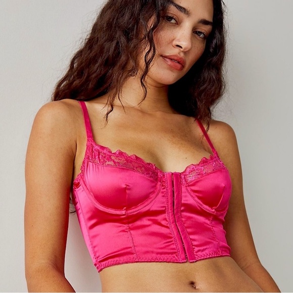 Bowie Bustier Thong Set hot pink s/m - Picture 2 of 12